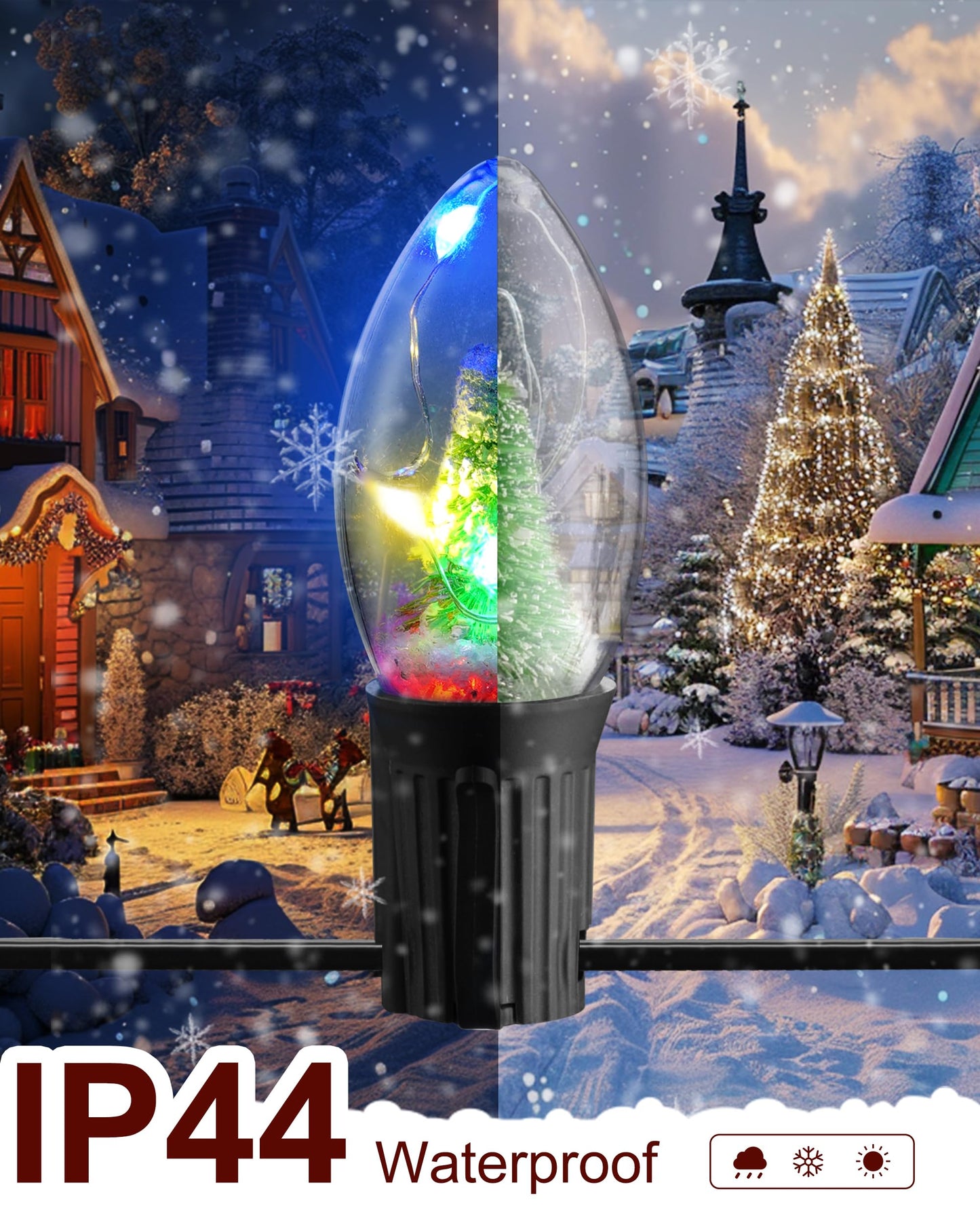 Christmas Pathway String Lights Outdoor- LED 24.5ft Christmas Path Marker Light with 20 C9 Christmas Tree Light Bulbs Decor, Connectable Waterproof Walkway Lights with Stakes for Xmas Lawn Yard Garden