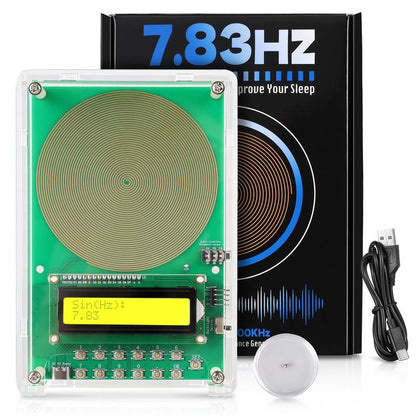 0.01Hz-200kHz Adjustable Frequency Generator for Healing Schumann Sine Waves Resonance Generator 7.83Hz Ultra Low Frequency Generator Resonator with Acrylic Case
