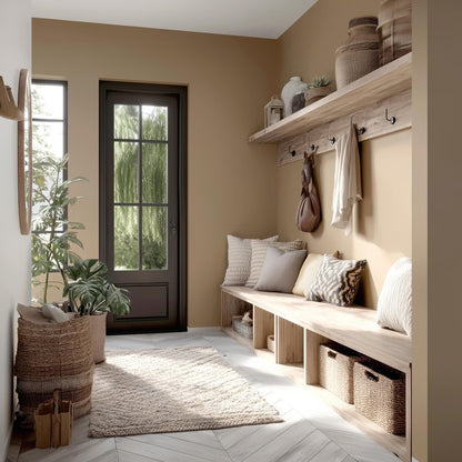 EVOLVE Interior Paint & Primer, Satin (Burlap Brown), 1 Gallon – Available in 50+ Colors, One-Coat Coverage, Excellent Hide, Low VOC, Low Odor, Washable Interior Paint