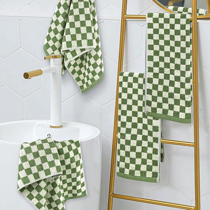 Jacquotha Green Hand Towels for Bathroom Set of 4