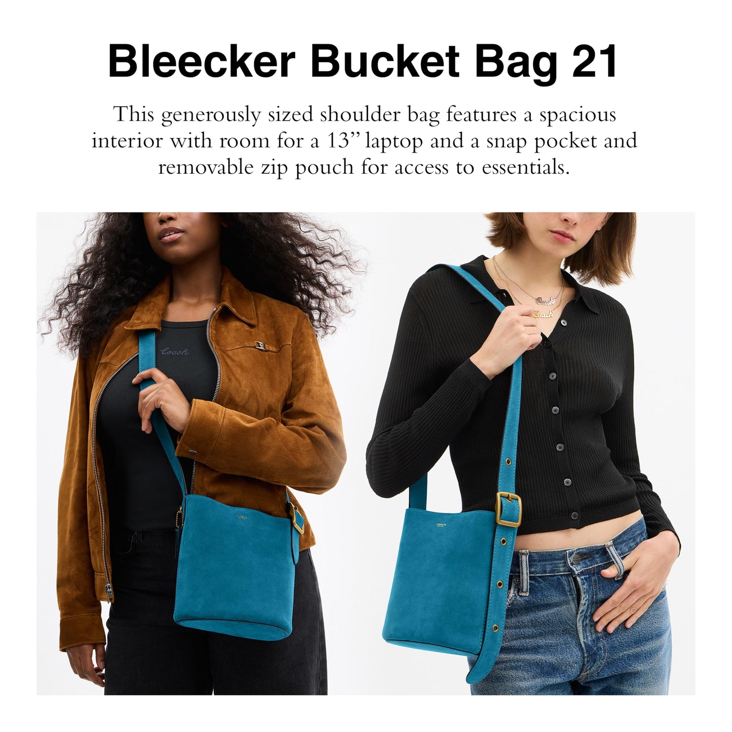 COACH Bleecker Bucket Bag 21, 1z/Sea Blue