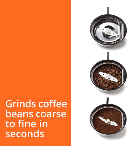 KRUPS Precision Electric Coffee Grinders, 3 oz Capacity, 200W Motor, Stainless Steel Blades for Uniform Grinding of Beans, Herb and Nuts, Coffee and Spice Grinder Electric, (Black)