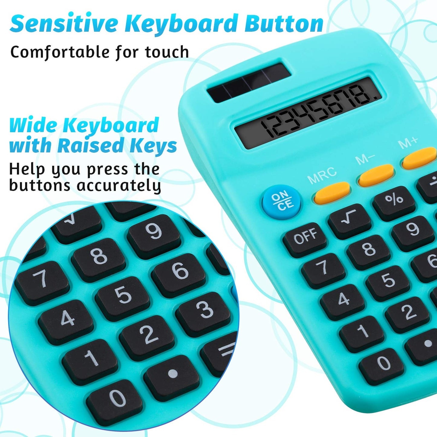 Weewooday 24 Pieces Small Basic Calculator 8 Digit Solar Battery Dual Power Mini Pocket Calculator for Kids Students Classroom Desktop Home Office, 6 Colors