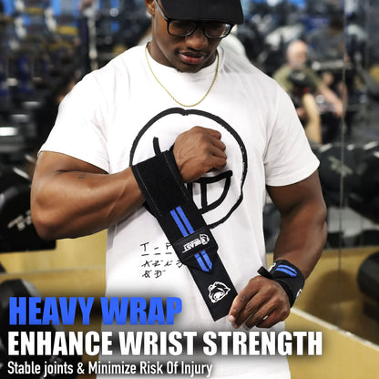 Beastpowergear Wrist Wraps |Competition Grade|18 Inch Professional Quality Provides Additional Wrist Support During Weightlifting, Powerlifting, Strength Training. (Black/Blue, 18")