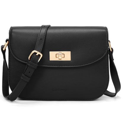 Goinsound Small Shoulder Bag for Women Vegan Leather Crossbody Bag Trendy Clutch Purse With Long Adjustable Strap, Black