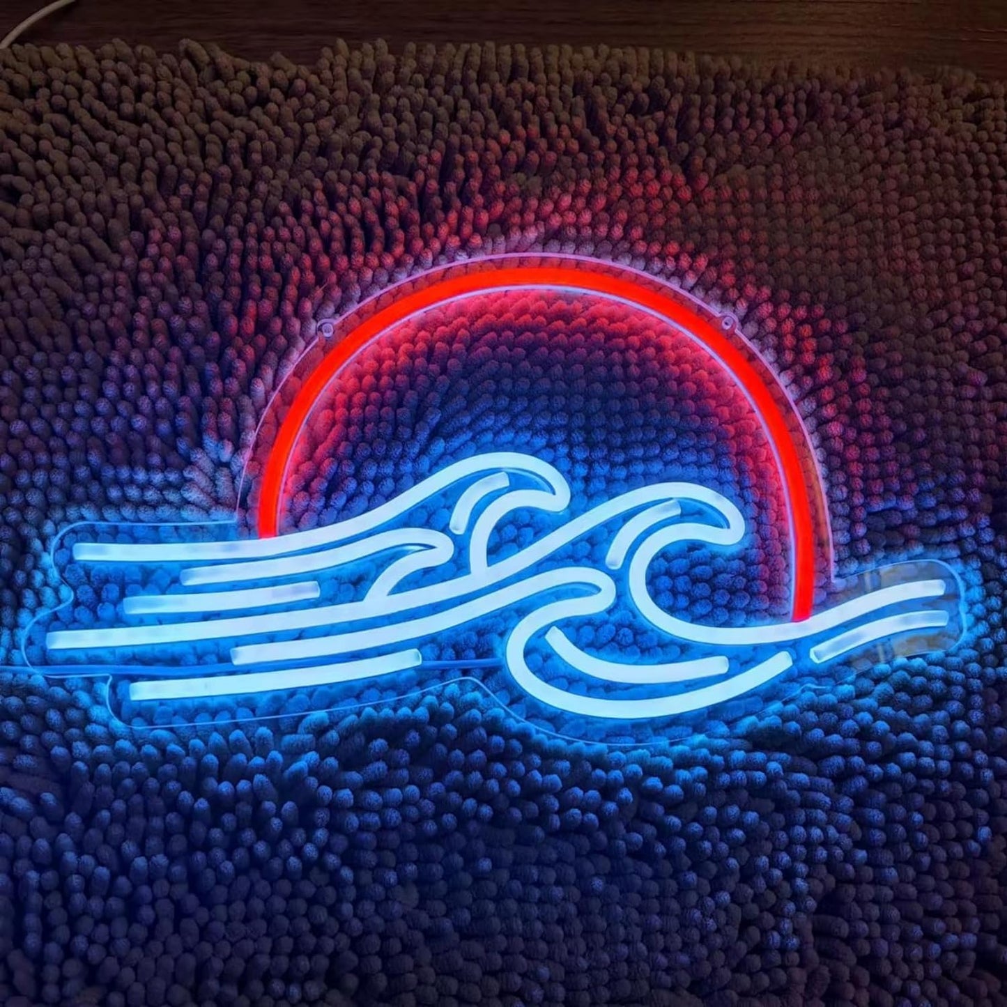 Dimmable Neon Sunrise Sunset Sign LED Anime Neon Sign for Wall Decor, Hanging Acrylic Sunset Wave Neon Night Light for Gameroom Teens Dorm Party Gifts(Sunset Wave)