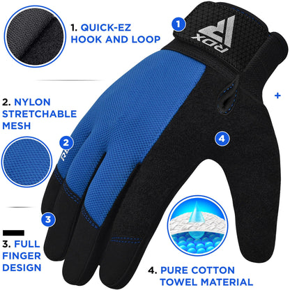 RDX Weight Lifting Gloves Gym Workout, Full Finger Touch Screen, Breathable Anti Slip Padded Palm Protection, Fitness Strength Training Powerlifting HIIT WOD Exercise, Men Women Home Gym Cycling