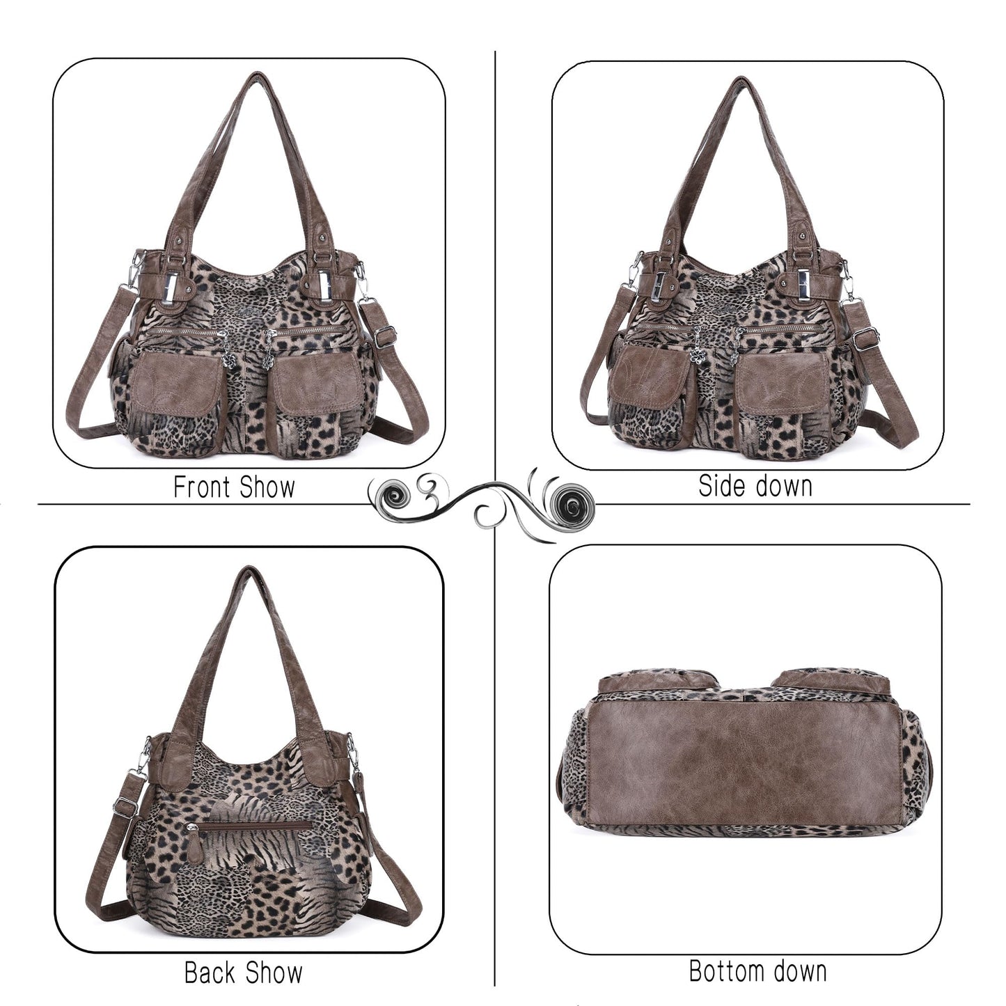 Purses and Handbags Women Tote Shoulder Top Handle Satchel Hobo Bags Fashion Washed Leather Purse