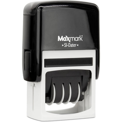 MaxMark Office Self Inking Date Stamp with Phrase Received - 2 Color Blue/Red Ink