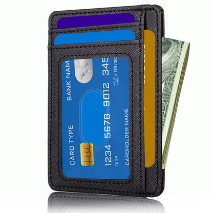 TOURSUIT Travel Minimalist Slim Front Pocket Wallet for Men Women, RFID Blocking Credit Card Holder Case (Cross Black)