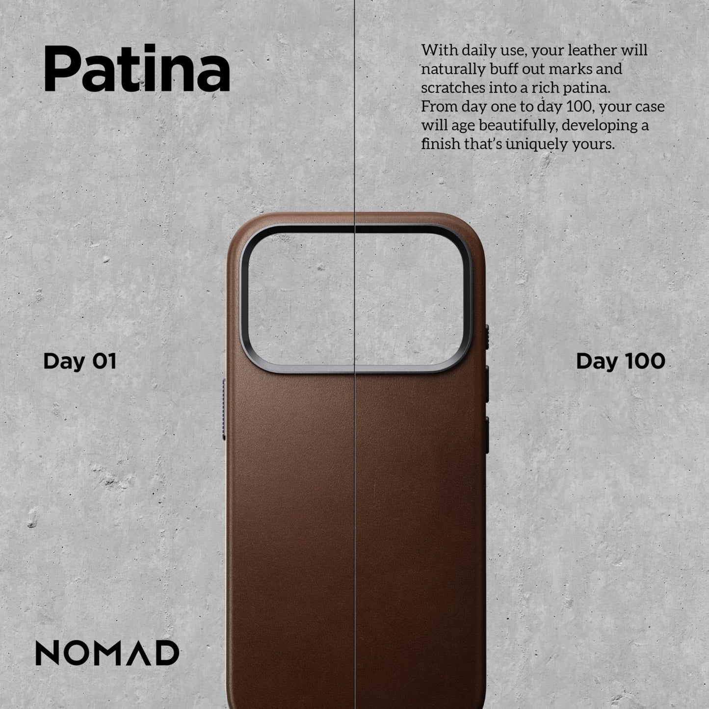 NOMAD Traditional Leather Case Brown Compatible with iPhone 17 Pro Leather Magsafe Charging Compatible Phone Case for iPhone 17 Pro