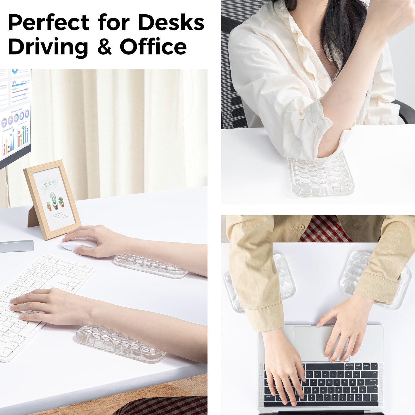 Ospelelf Ergonomic Elbow Pad, Gel Keyboard Wrist Rest Support for Office Desk Chair, Arm Wrist Pad for Typing Pain Relief, 1 Pack