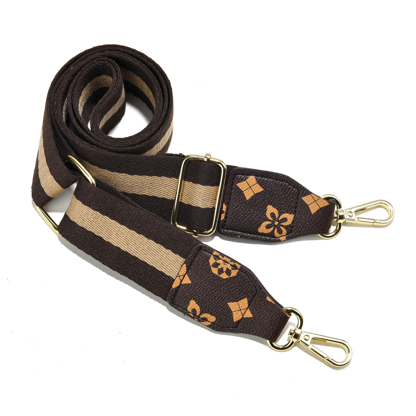 LEMEDE Purse Strap Wide Replacement Crossbody Bag Straps, 1.5" Canvas Handbag Shoulder Strap, Adjustable Tote Belt（Gold Hardware