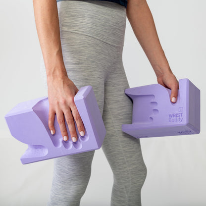 WRISTBuddy® Hand-Shaped Ergonomic Yoga Blocks for Optimal Wrist Support During Yoga, Pilates, Pushups, Planks and Handstands. Patented Non-Slip Blocks for Enhanced Stability and Comfort.