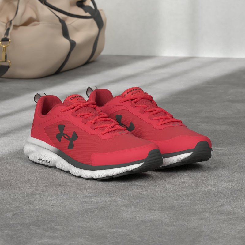 Under Armour Men's Charged Assert 9, Red (600)/White, 10.5 M US