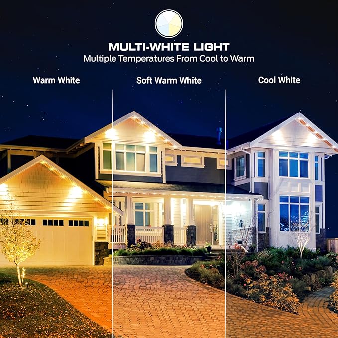 Monster Smart Permanent Outdoor Lights, 200ft, 144 LED Eaves Lights, RGB+IC+WW, Weather & Water Resistant, App & Voice Control, Compatible with Alexa & Google, Halloween, Christmas, Year-Round
