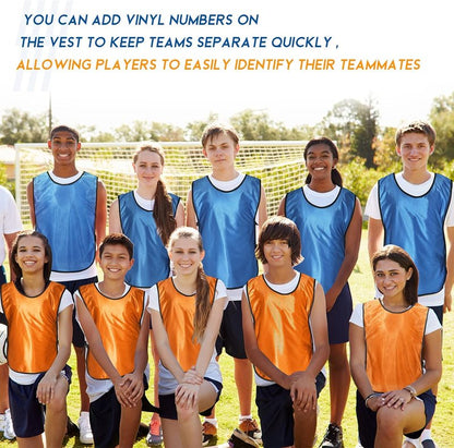 Hercicy 24-Pack Soccer Pinnies Vests - Mercerized Fabric Training Jerseys for Youth & Adults | Multi-Sport Practice