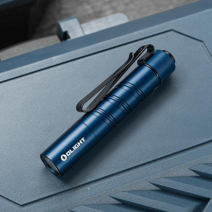 OLIGHT I3T 2 EOS Pocket EDC Flashlight, 200 Lumens Compact Bright Handheld Tactical Flash Lights, Dual-Output Tail Switch with AAA Battery and Two-Way Pocket Clip for Camping,Hiking (Midnight Blue)