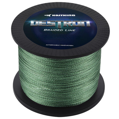 KastKing Destron Braided Fishing Line, Moss Green , 300 yds-65lb-0.42mm