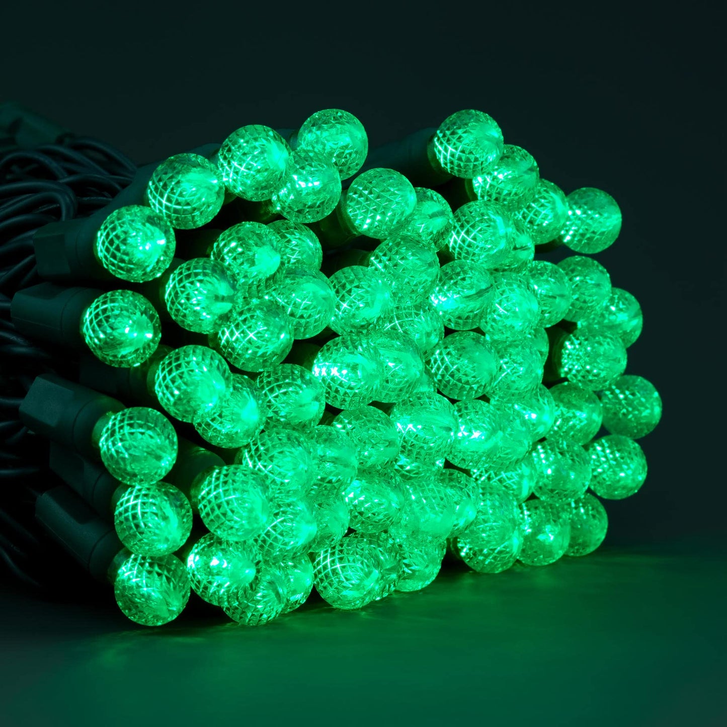 YULETIME Green One-Piece G12 Raspberry Christmas Lights 140 Count 48 Feet, 2 Sets 70 LED 24 ft High Waterproof UL Certified String Light (Green)