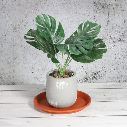 PATIKIL 6 Pack Plant Saucer, 9 Inch Plastic Round Plant Tray Flower Pot Saucers Planter Water Tray - for Indoor Outdoor Balcony Garden Potted, Terracotta