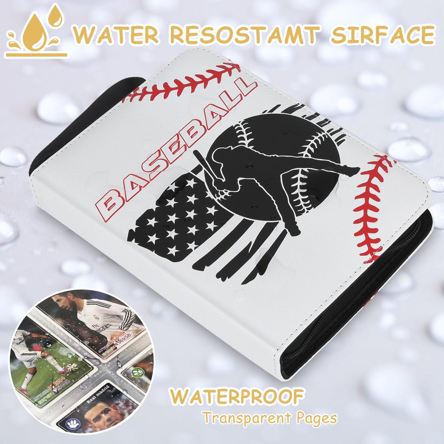Baseball Card Binder with Sleeves, 900 Pockets Trading Card Binder,9 Pocket Card Binder Holder Album Storage Organizer Case Compatible with Topps Baseball Card and other Trading Cards
