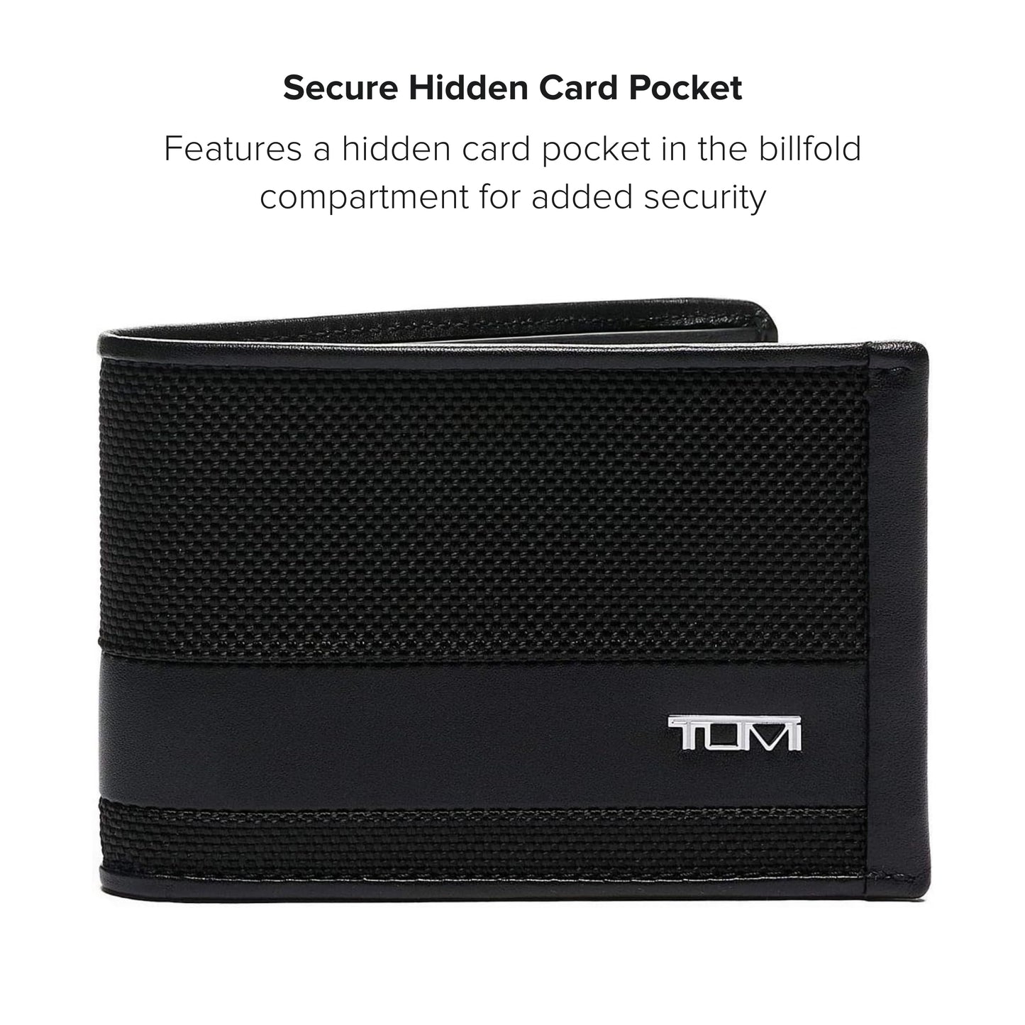 TUMI - Alpha Slim Single Billfold - Men's Ballistic Nylon Wallet - Hidden Card Pocket - Black