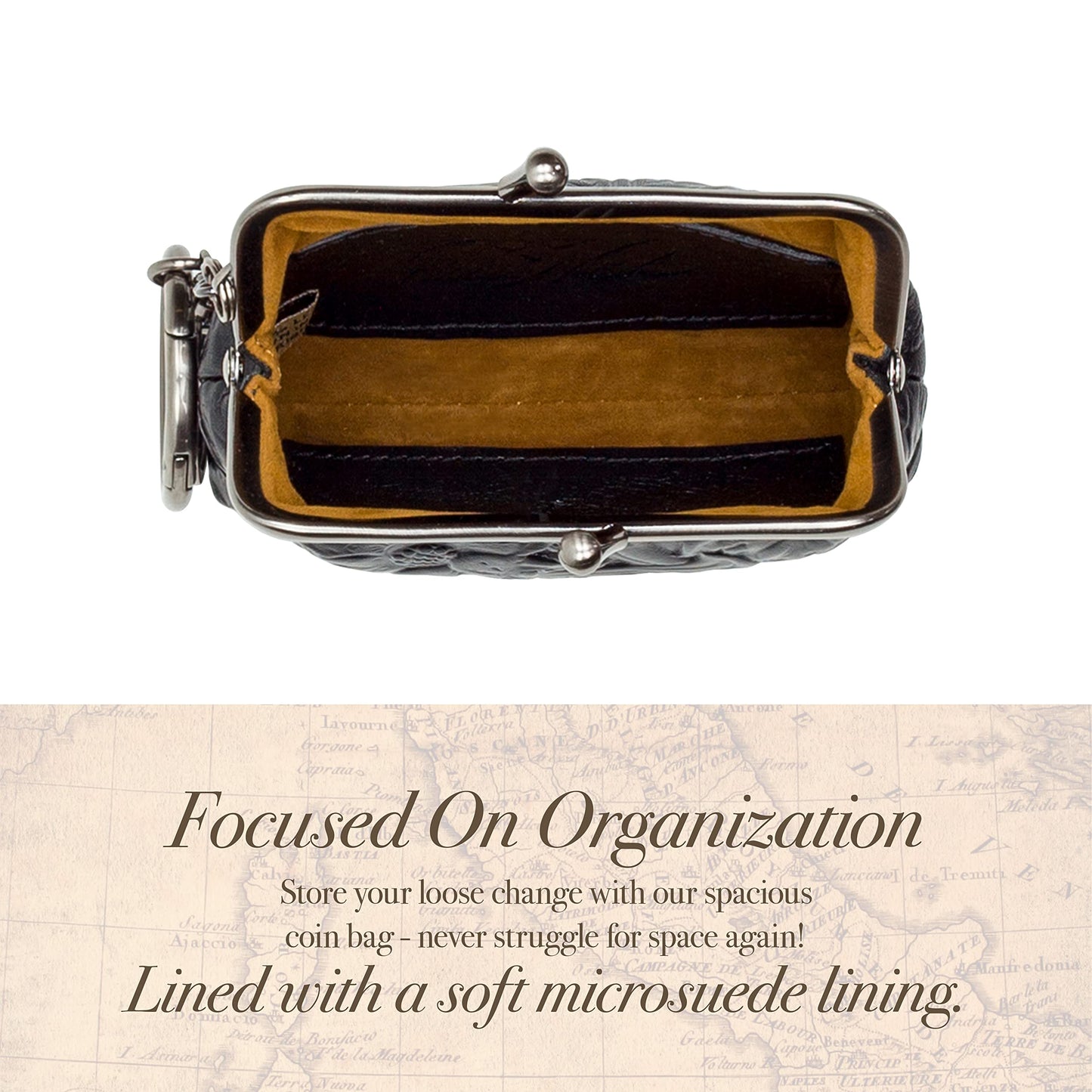 Patricia Nash Large Borse Coin Purse (Black)