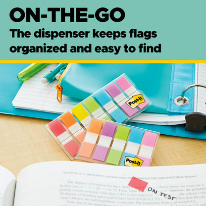 Post-it Flags Value Pack, 50/Dispenser, 4 Dispensers/Pack, 1 in Wide, Assorted Bright Colors, Includes FREE Flags + Highlighter (680-PPBGVA)