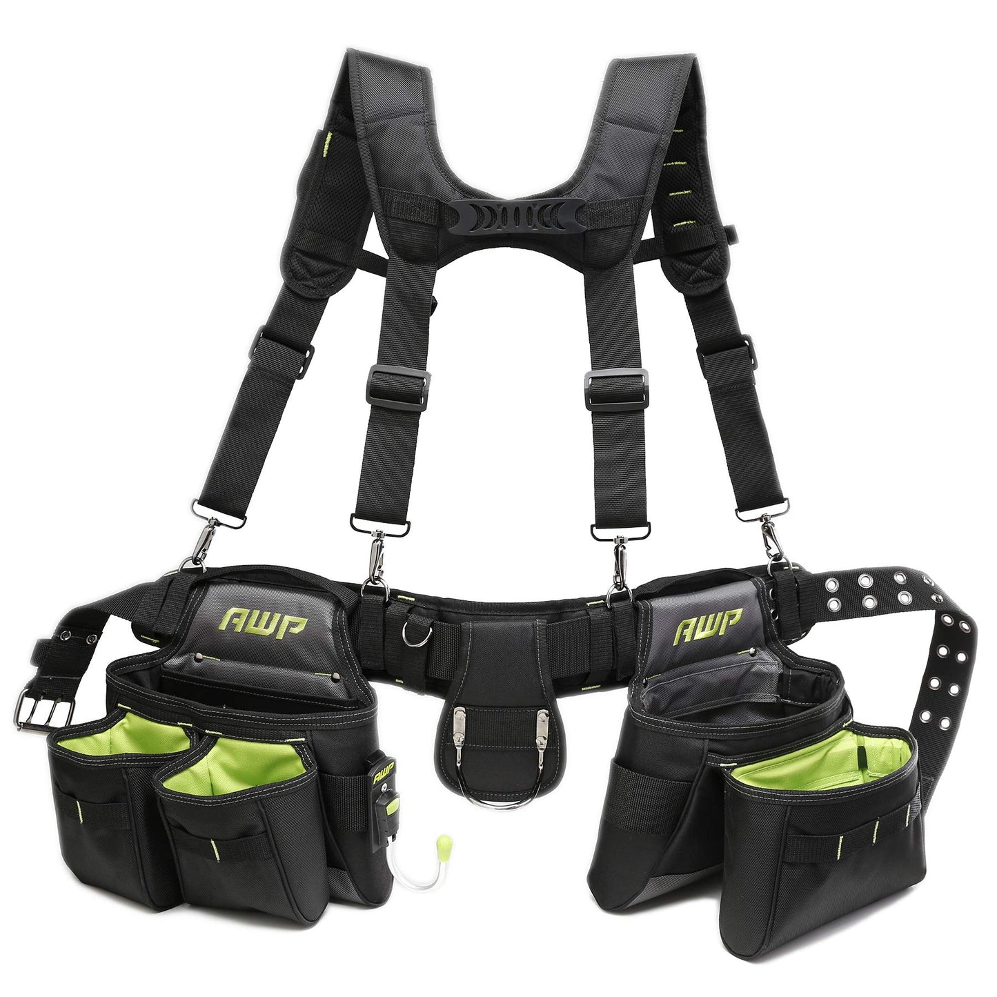 AWP Tool Belt Rig, Durable Heavy-Duty Multi-Pocket Organizer, Adjustable Waist Belt for Carpenters, Electricians, and Men’s Construction Work Gear, 1L-50-2
