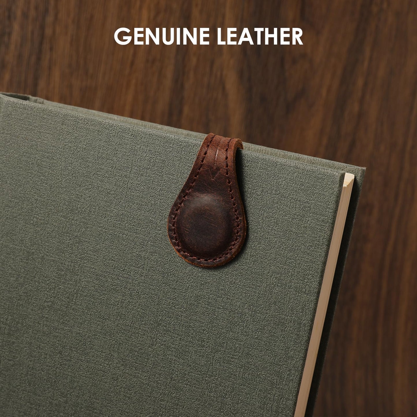 Magnetic Leather Bookmarks Book Marks for Reading Women Men Book Lovers Readers (Brown-2PC)