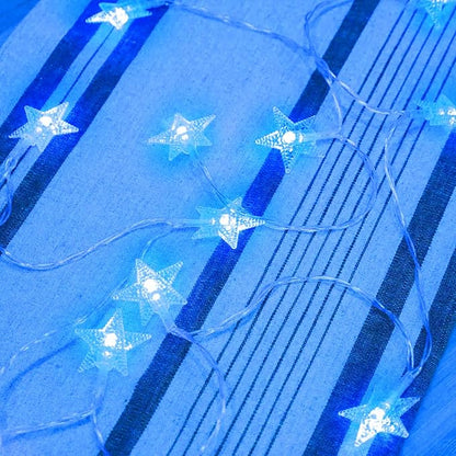 ITICdecor Star Lights Star String Lights 15 FT 30 LED Fairy Light Battery Operated Indoor&Outdoor Twinkle Christmas Lighting Bedroom Decor for Xmas Tree(Blue)