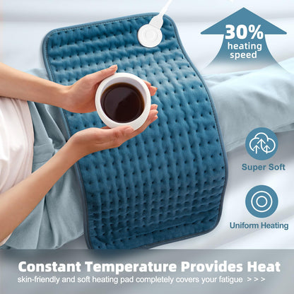 Heating pad for Back, Neck, Shoulder, Cramps and Leg Pain Relief, Heat Pads Christmas Gifts for Women, Men, Mom, Dad, Auto-Off,Machine Washable,Moist Dry Heat Options,Extra Large 12"x24"