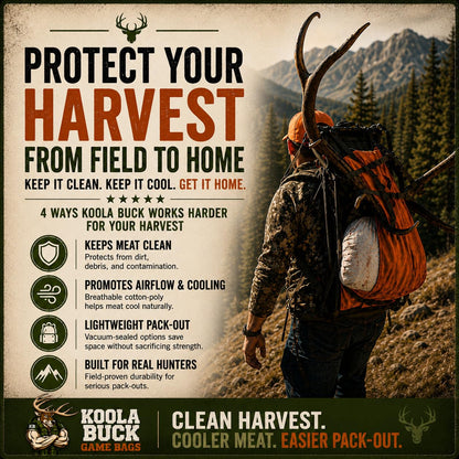 Koola Buck Treated Deer Game Bag, Hunting Body Bag, Large 72"