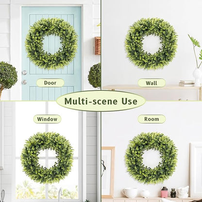 Christmas Boxwood Wreath Door Wreath 20In Large Christmas Door Wreaths for Front DoorWreath Winter Spring Summer Indoor OutdoorWreath Farmhouse Artificial Greenery Wreaths Home Decoraction