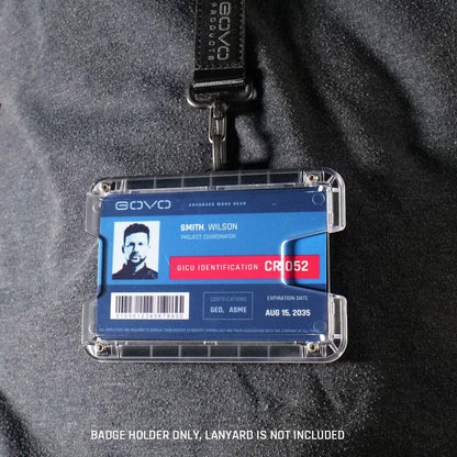 GOVO T6X Badge Holder/Wallet Horizontal Version, Holds 1-8 Cards (Black with Loop)