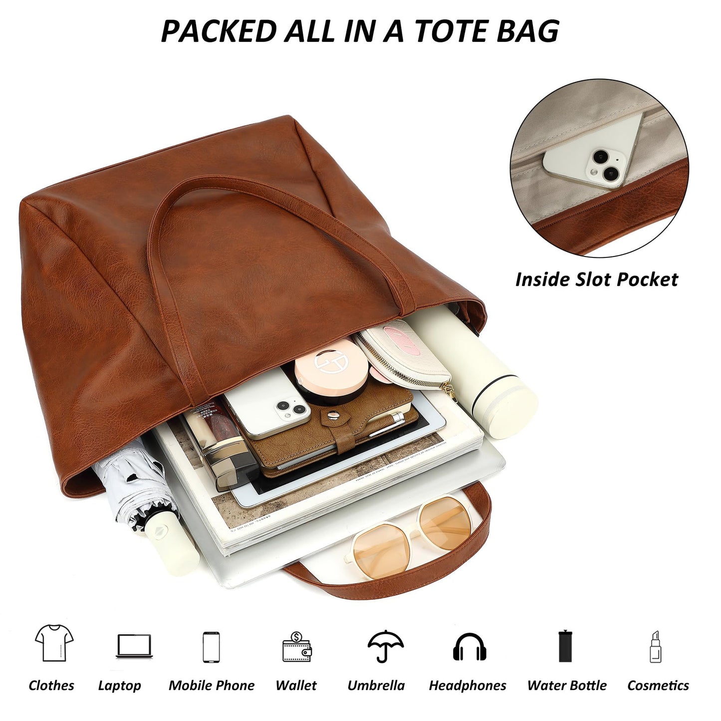 TANTOMI Tote Purse for Women Large Shoulder Bag for Work Travel Purse and Handbags Weekender Bag with Zipper