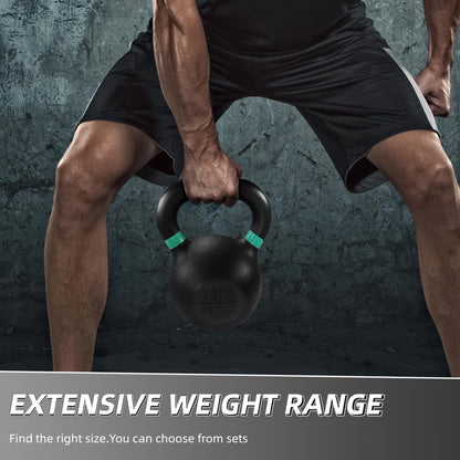 Signature Fitness All-Purpose Color Vinyl Coated Solid Cast Iron Kettlebell Weight