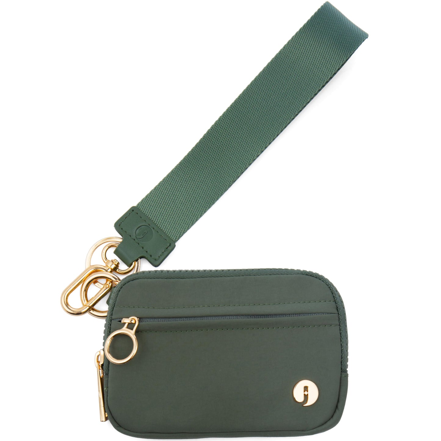 JEEBURYEE Wristlet Keychain Wallets for Women RFID Blocking Credit Card Holder Small Zipper Coin Purse Change Pouch with ID Window and Detachable Wrist Strap Green