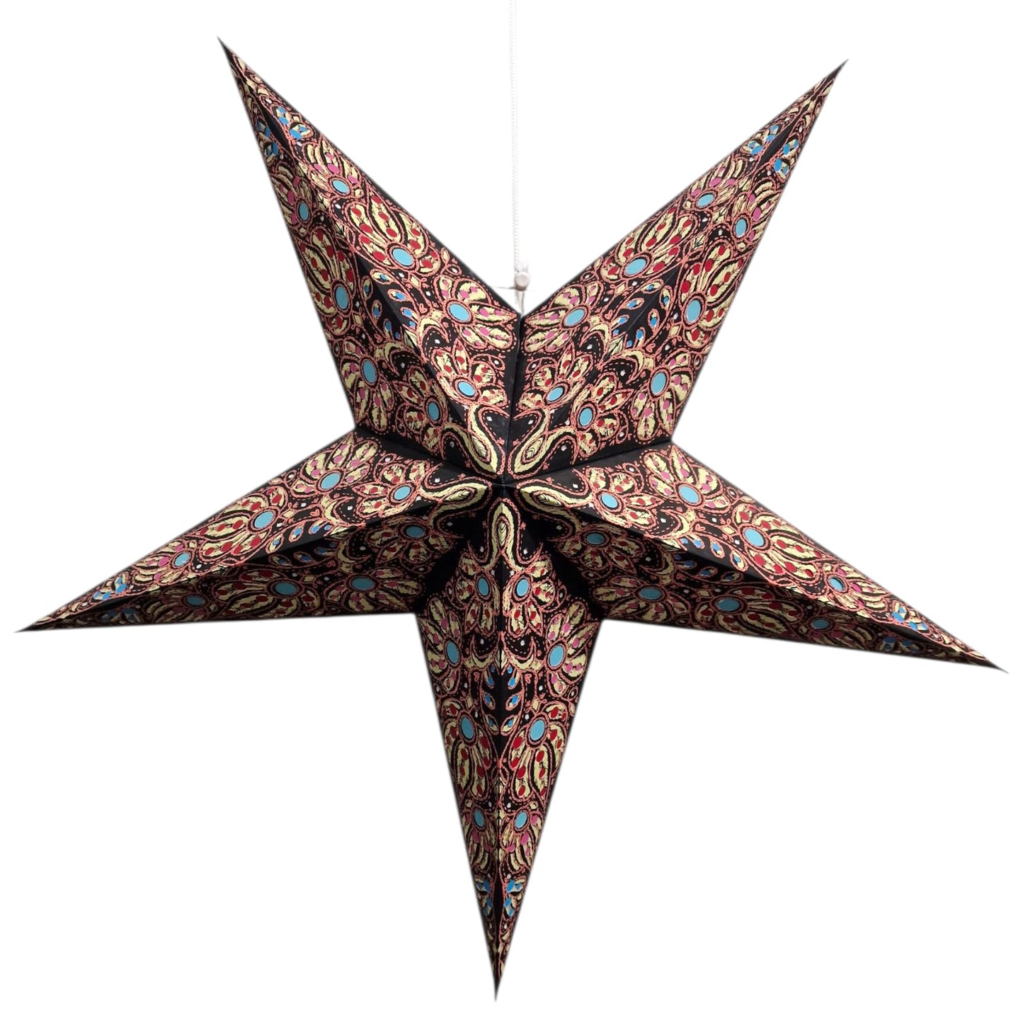 YEPSIO Lantern Lampshade Paper Star Light Shades Large 60cm Hanging Decorations for Christmas Wedding Home Decoration Birthday Party Foldable 5 Pointed Star (Purple, Creme)