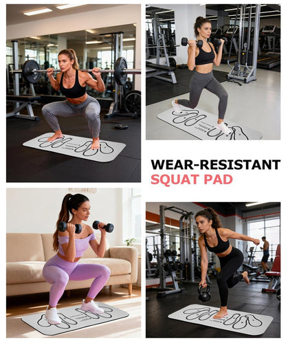 Squat Mat with Foot Position,Large Non-Slip Squat Target Pad， Pad 31.5'' X13.8'',6mm Thickness Squat Mat Foot Positioning, Exercise Mat for Squats, Leg and Abdominal Workouts