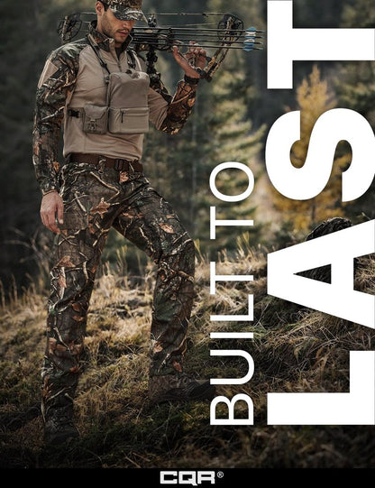 CQR Men's Tactical Pants, Water Resistant Ripstop Cargo Pants, Lightweight EDC Work Hiking Pants, Outdoor Apparel, Duratex Mag Pocket Print Hunting Camo, 30W x 30L