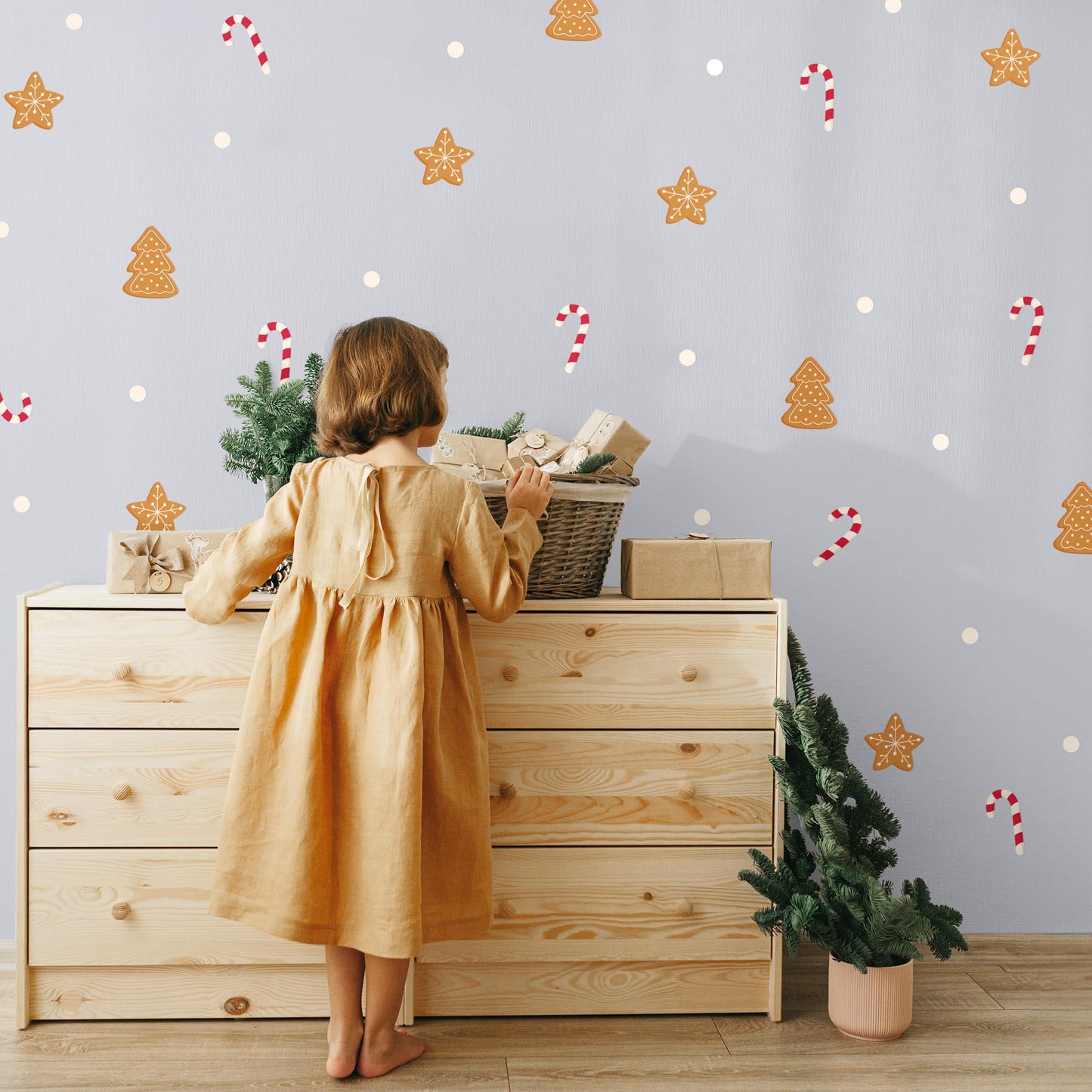 Removable Wall Decals for Kids Room – Peel and Stick Wall Stickers for Girls & Boys Bedroom, Playroom & Nursery – Easy to Apply Wall Decor - Candy Canes Christmas