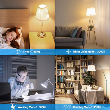 TOBUSA A19 LED Light Bulbs with Remote, 9W LED Bulbs 60W Equivalent, 3000K-6000K Dimmable Bulbs with E26 Base, 900 Lumens Light Bulbs with Timing, Memory Function, Ideal Lighting for Home, 2 Packs