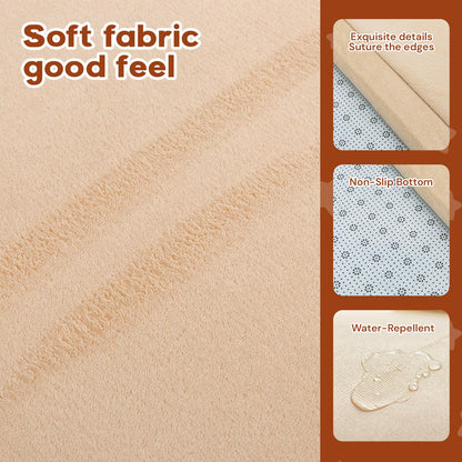 Baby Play Mat for Floor, 71'' x 59'' Thicken Foam Soft Padded Playmat for Tummy Time, Playpen Mat for Toddlers Infant Kids, Water-Repellent Coral Velvet, Non-Slip Bottom Safe for Crawling (Brown)