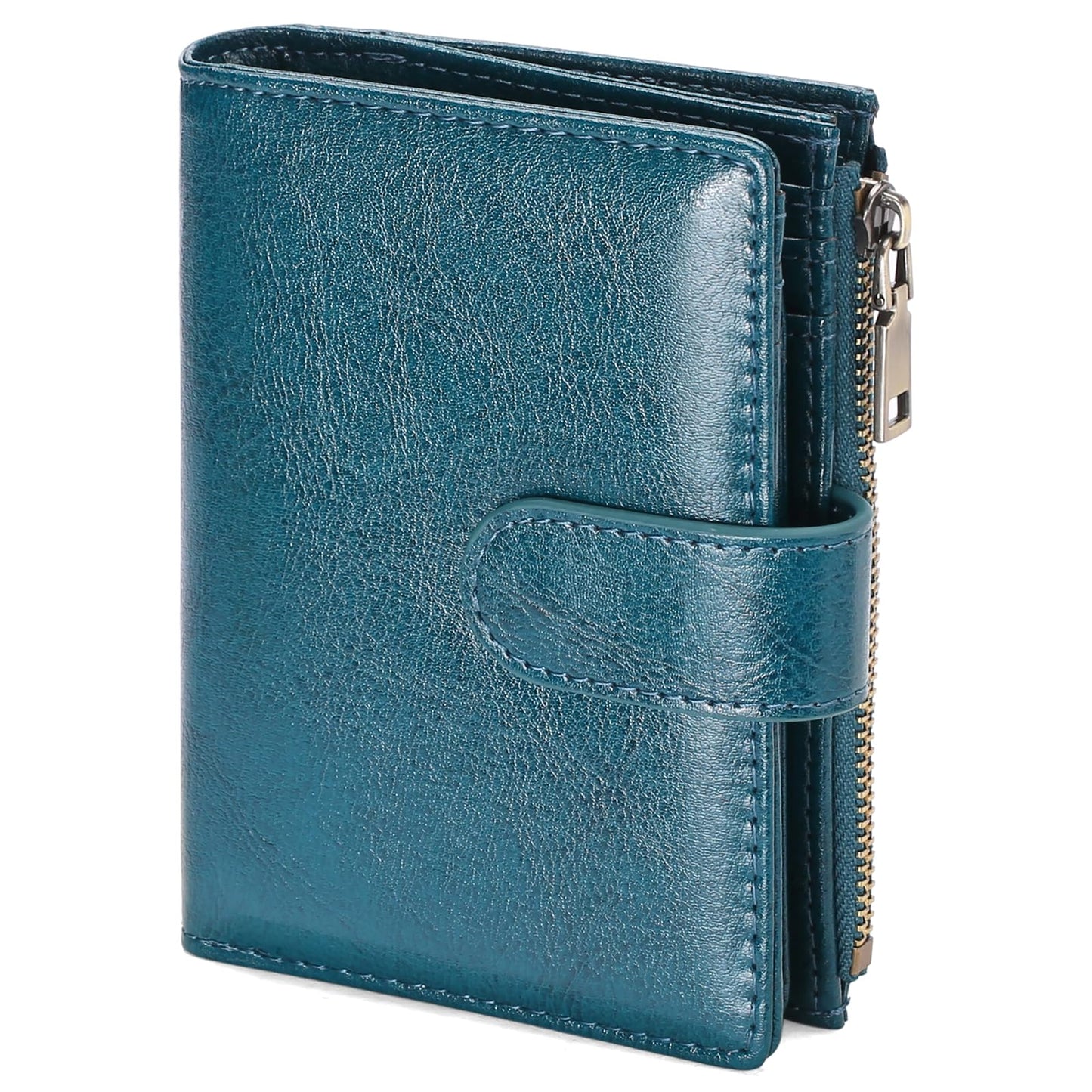 GAEKEAO Small Wallet Women Vegan Leather RFID Blocking Bifold Ladies Compact Card Holder with Zipper Pocket & ID Window