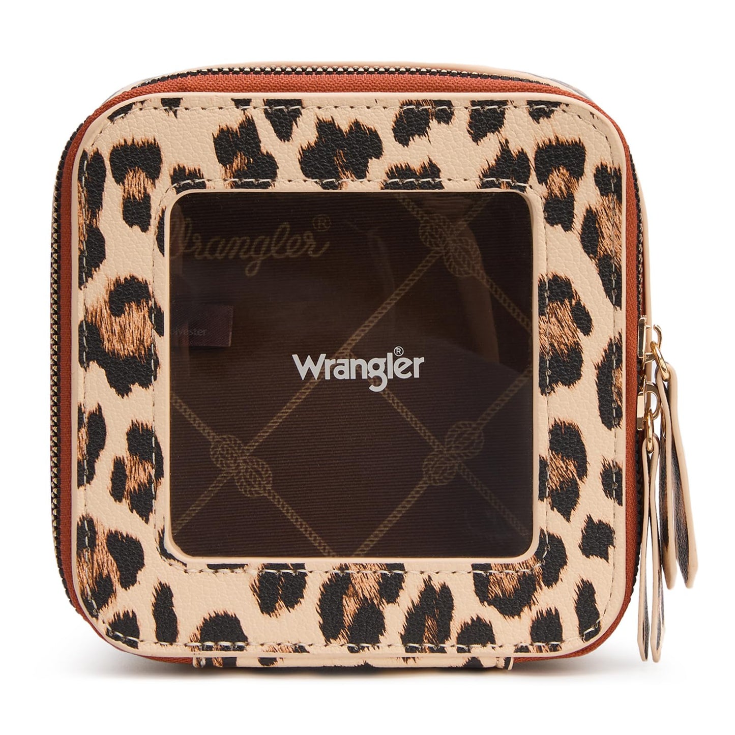 Montana West X Wrangler Clear Makeup Bag Travel Cosmetic Bag Portable Make Up Toiletry Organizer for Women Leopard