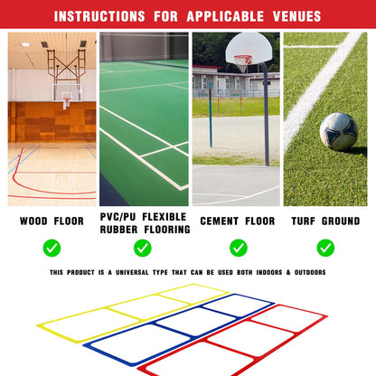 One-Piece Silicone Agile Ladder 1 PC Suitable for Sports & Fitness Step Training Soccer Footwork practice Street Dance Step Training Auxiliary Kit for Various Indoor and Outdoor Floor Areas (Blue)