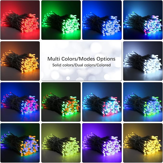 BrizLabs RGB String Lights, Color Changing Orange Purple Halloween Lights, 100 LED 33ft USB Christmas Light Dimmable with Remote, Mini Christmas Light String Clear Wire for Halloween Xmas Thanksgiving