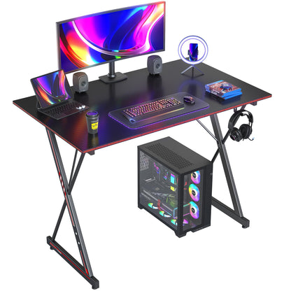 CubiCubi Gaming Desk 32 Inch PC Computer Desk, Home Office Desk Table Gamer Workstation, Simple Game Table, Black